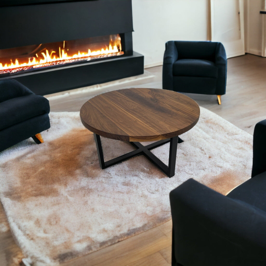 Table basse-sur mesure ronde en noyer noir Table basse sur mesure Urbarn Mobilier 