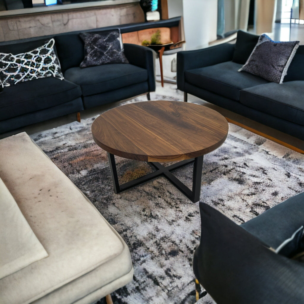 Table basse-sur mesure ronde en noyer noir Table basse sur mesure Urbarn Mobilier 