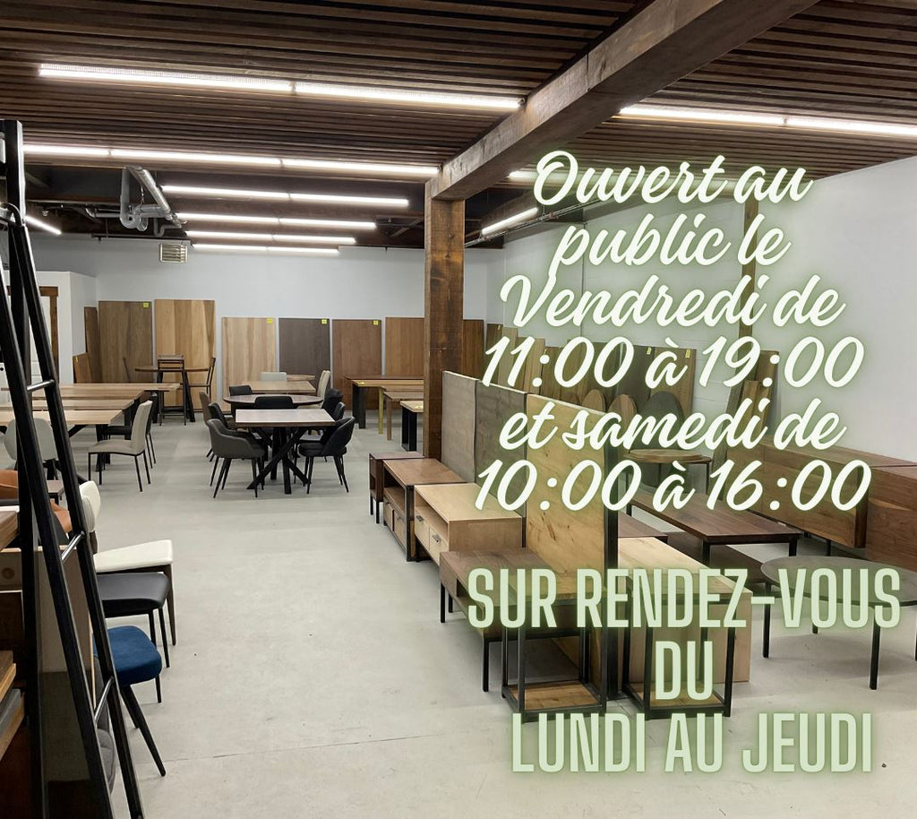 Planifiez maintenant une visite dans notre salle d'exposition. Rendez-vous Urbarn Mobilier 